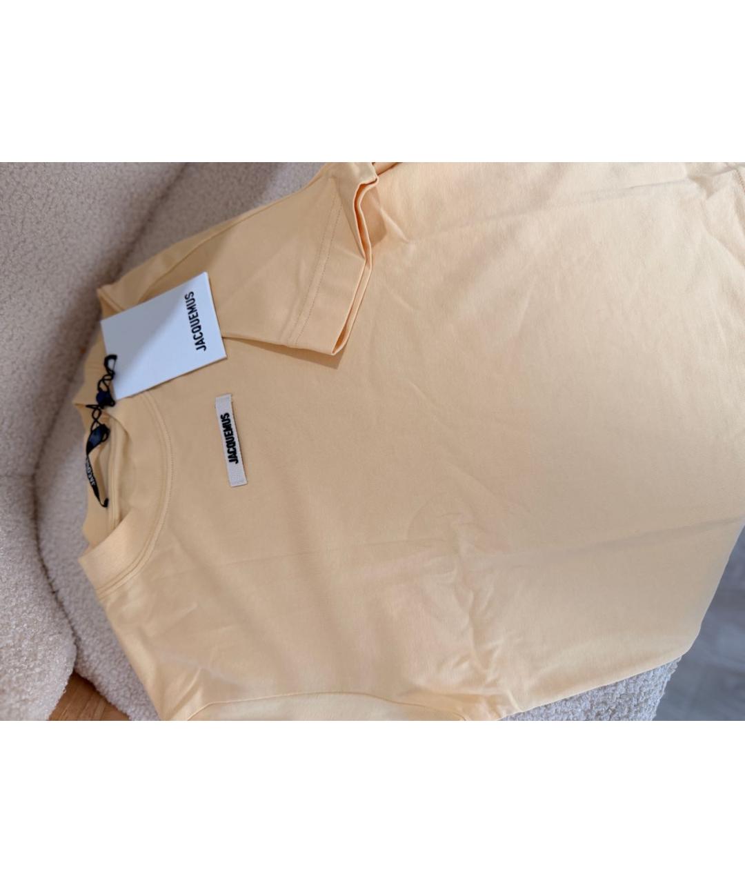 JACQUEMUS Желтая хлопковая футболка, фото 6