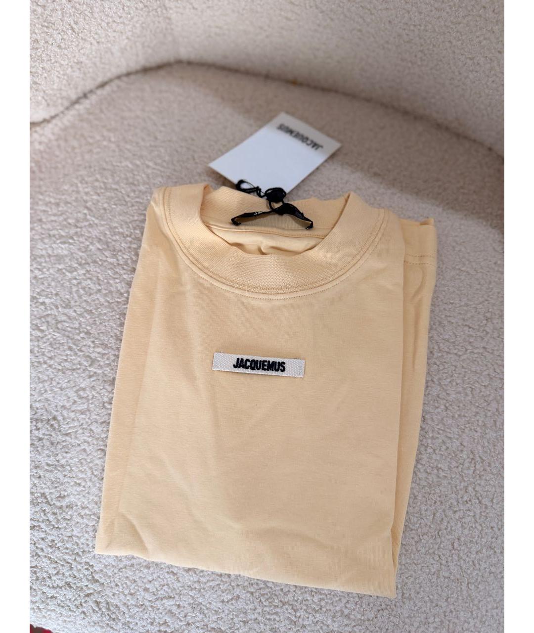 JACQUEMUS Желтая хлопковая футболка, фото 4