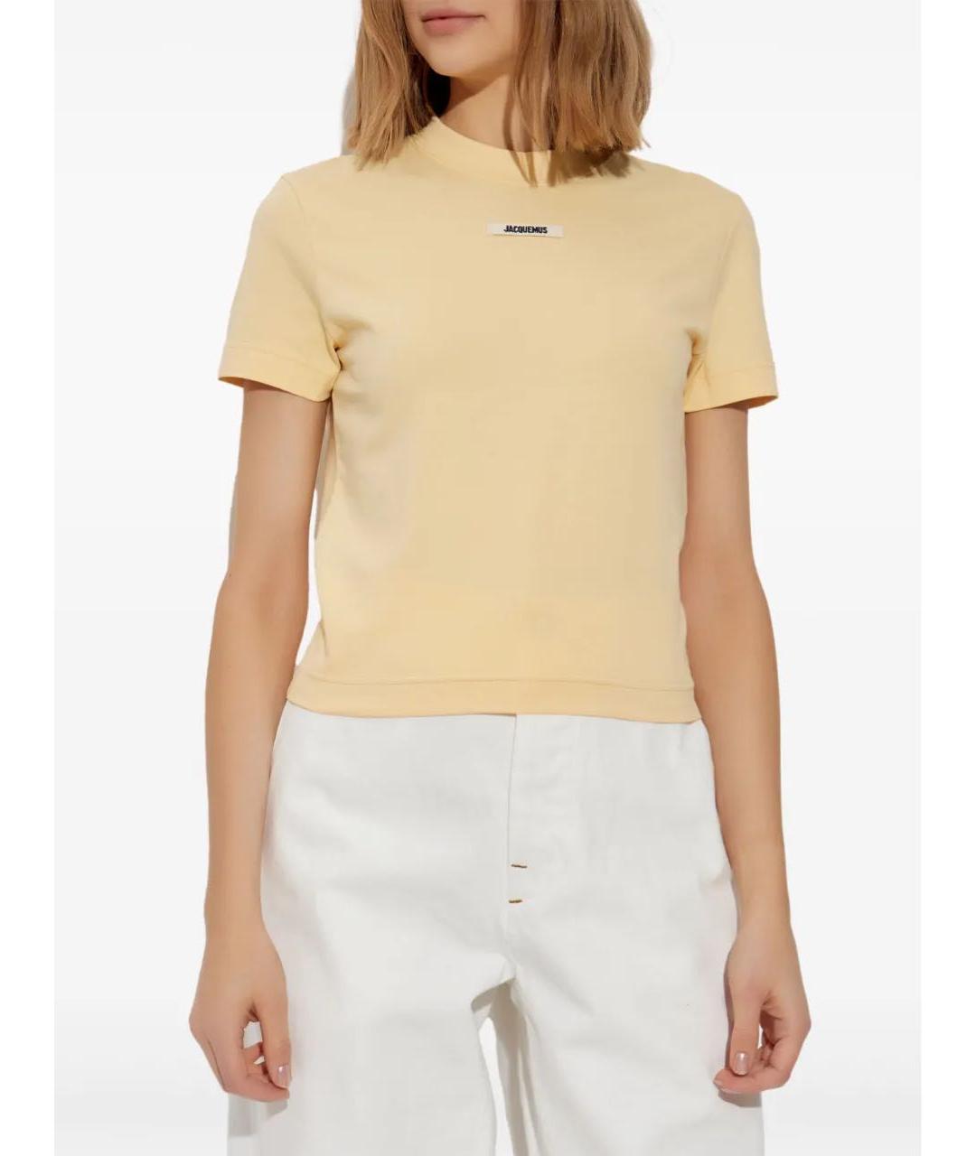 JACQUEMUS Желтая хлопковая футболка, фото 2