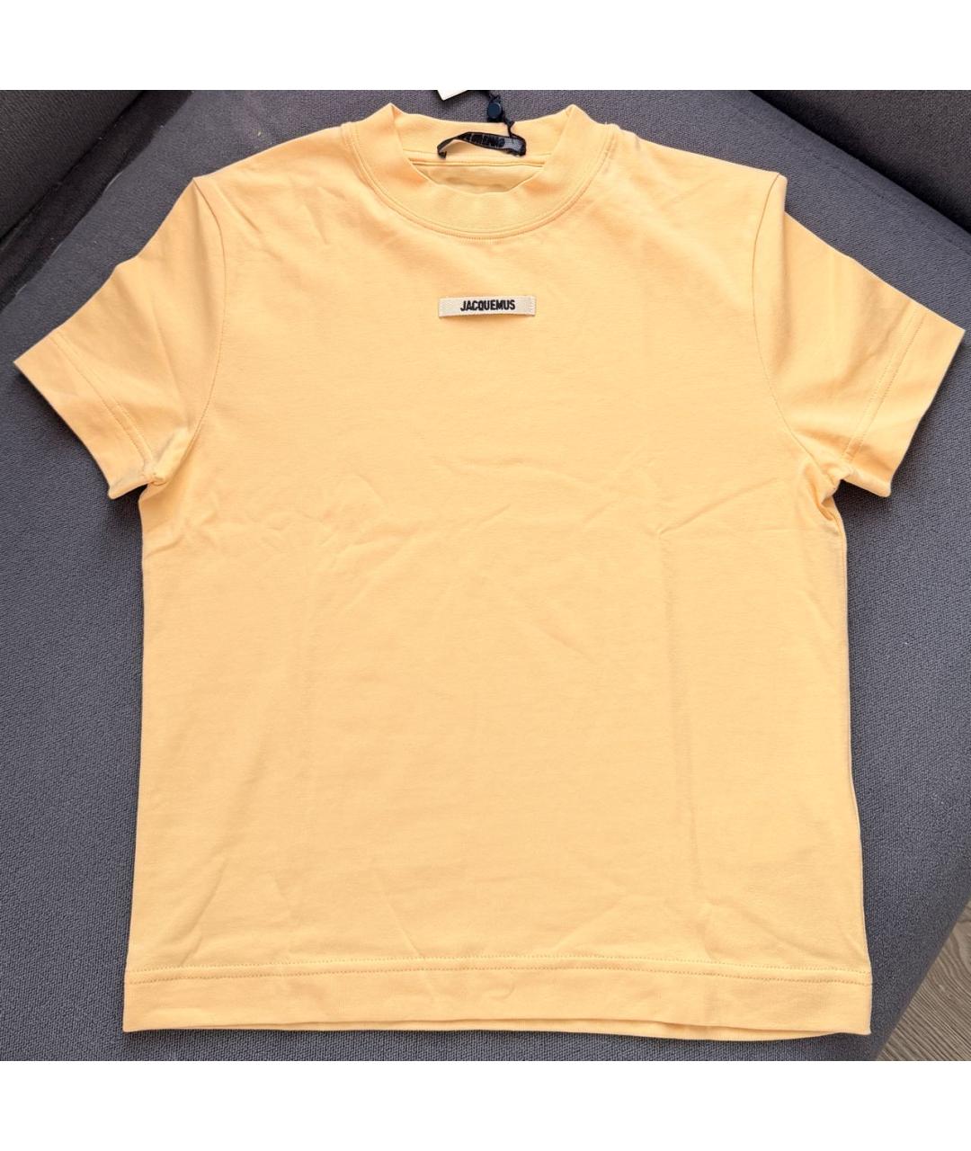 JACQUEMUS Желтая хлопковая футболка, фото 3