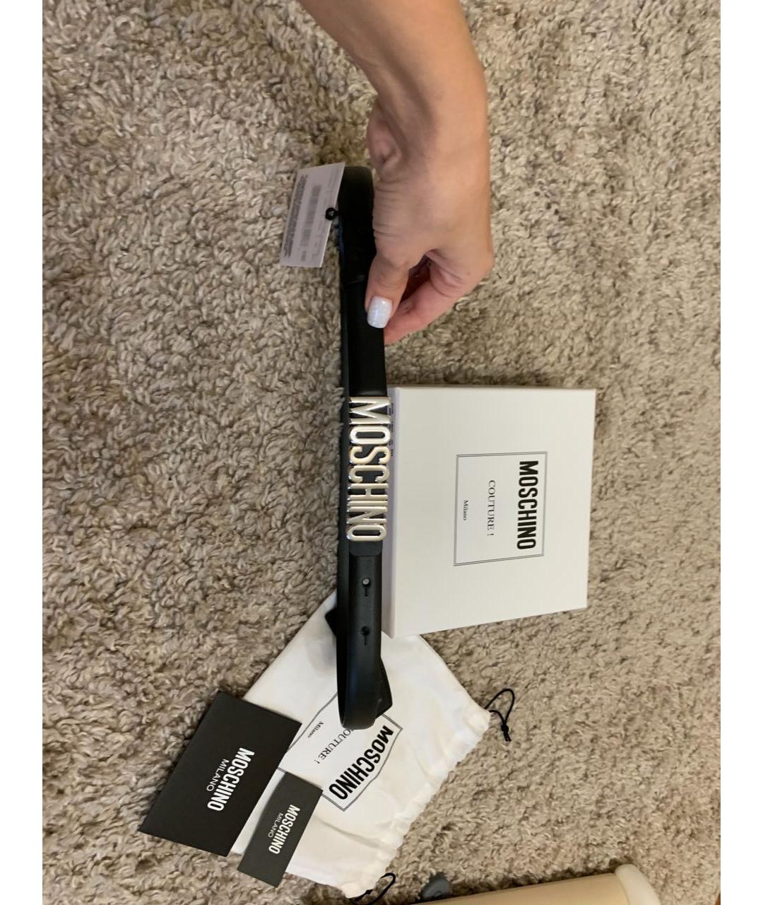 MOSCHINO Черный кожаный ремень, фото 3