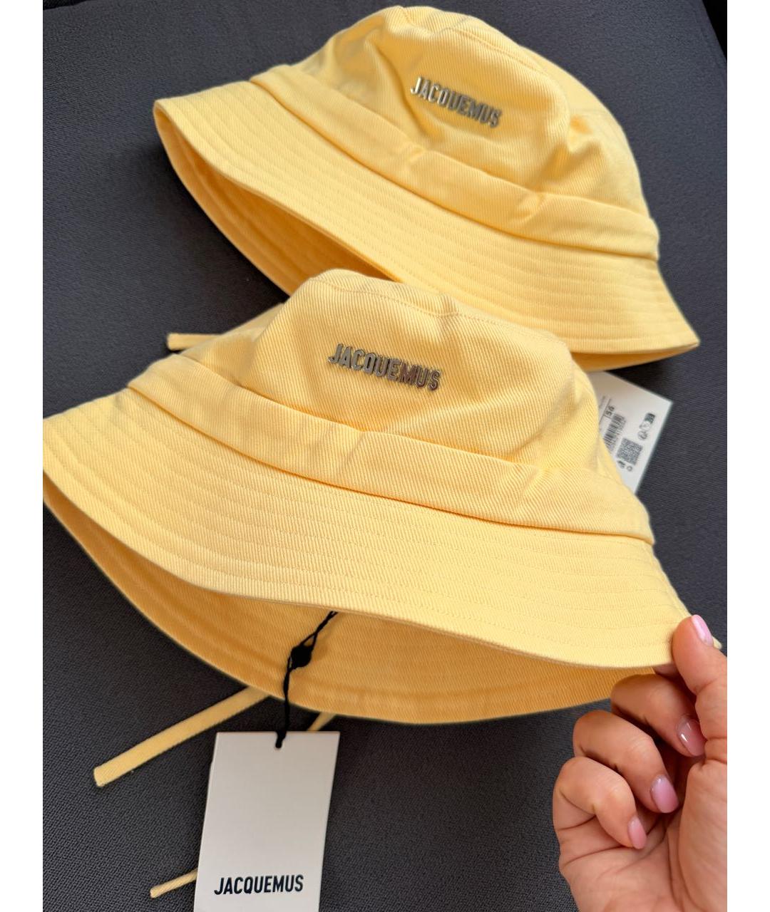 JACQUEMUS Горчичная хлопковая панама, фото 3