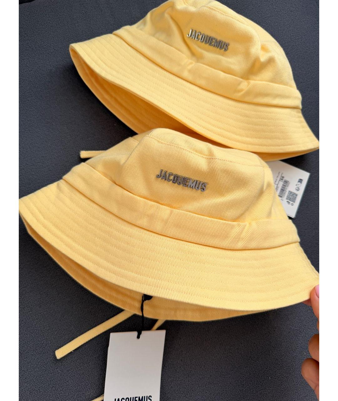 JACQUEMUS Горчичная хлопковая панама, фото 4