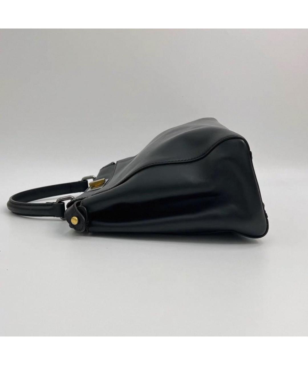 FENDI Черная кожаная сумка с короткими ручками, фото 3