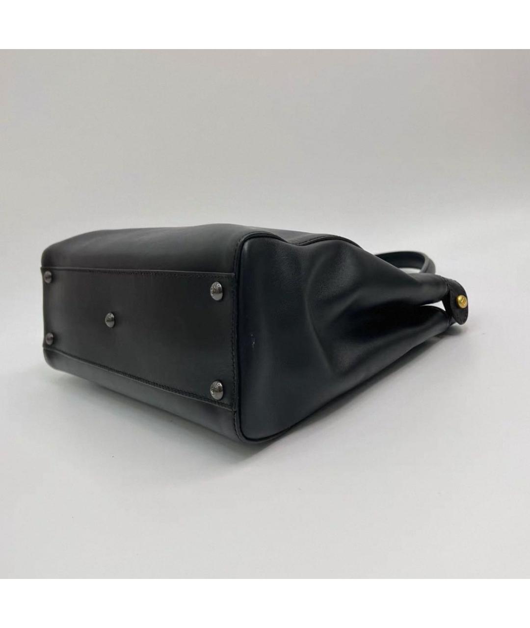 FENDI Черная кожаная сумка с короткими ручками, фото 7