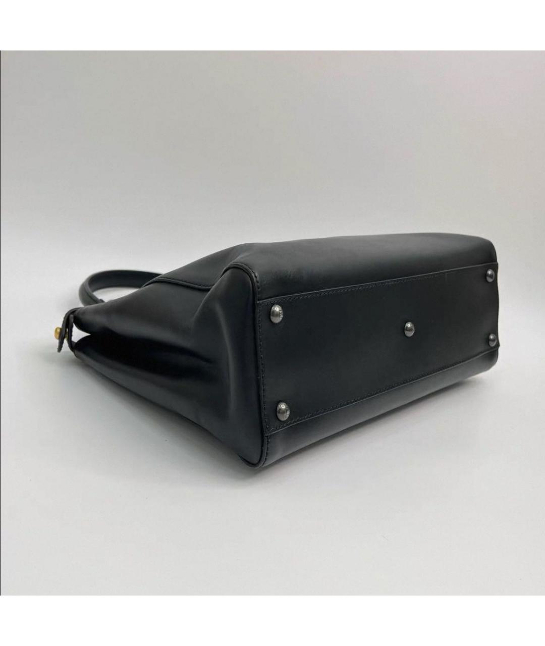 FENDI Черная кожаная сумка с короткими ручками, фото 8