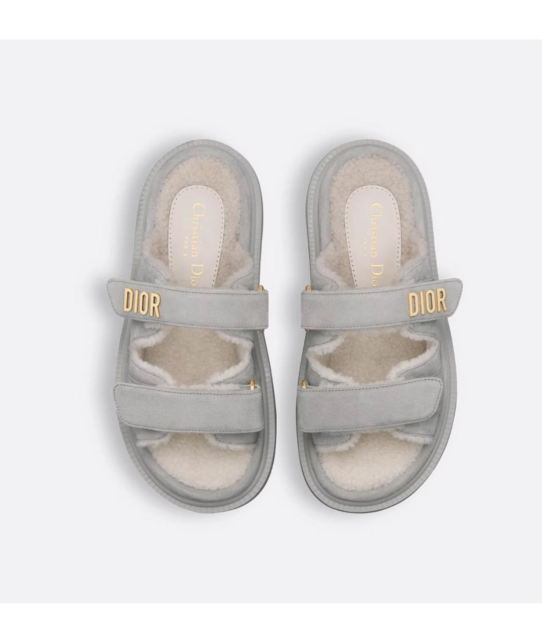 CHRISTIAN DIOR Серые замшевые сандалии, фото 3