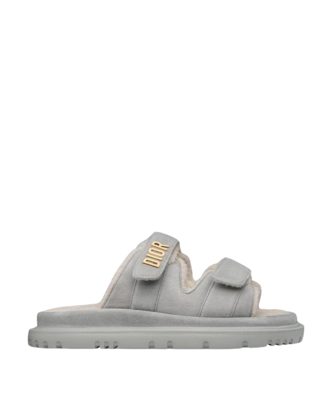 CHRISTIAN DIOR Серые замшевые сандалии, фото 1
