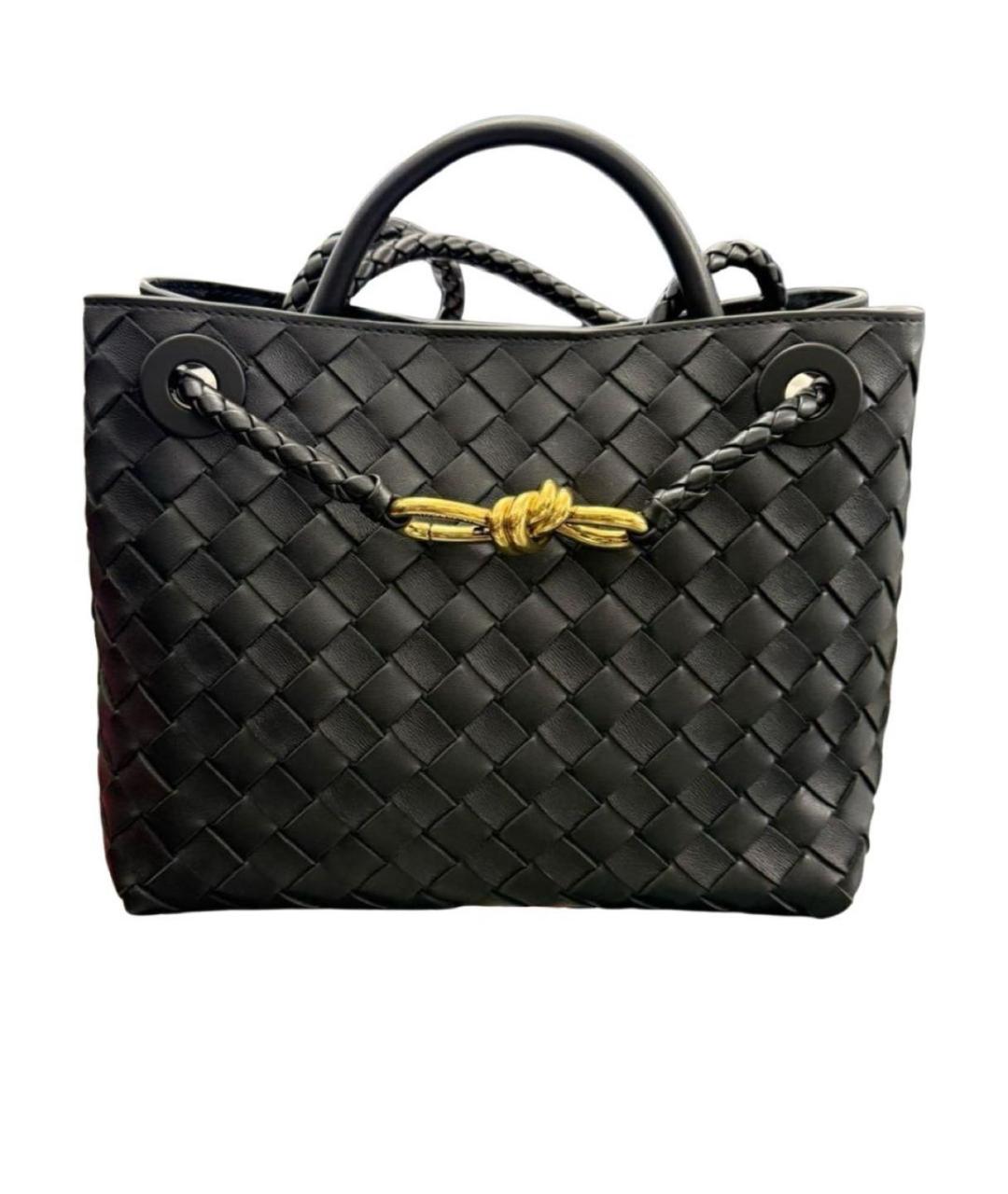 BOTTEGA VENETA Черная кожаная сумка с короткими ручками, фото 1