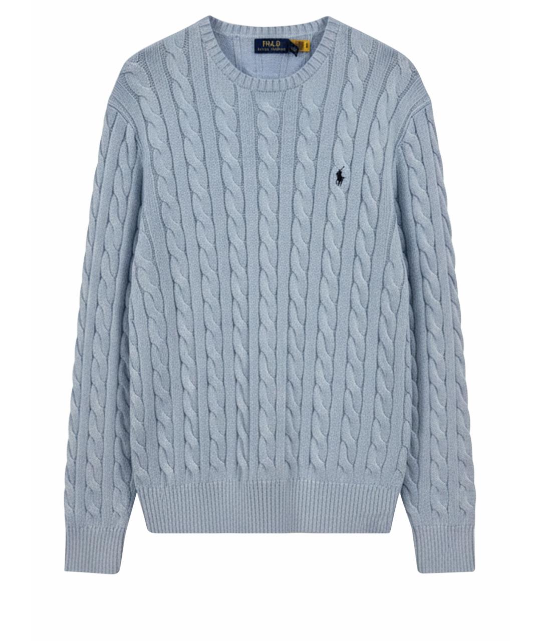 POLO RALPH LAUREN Голубой хлопковый джемпер / свитер, фото 1