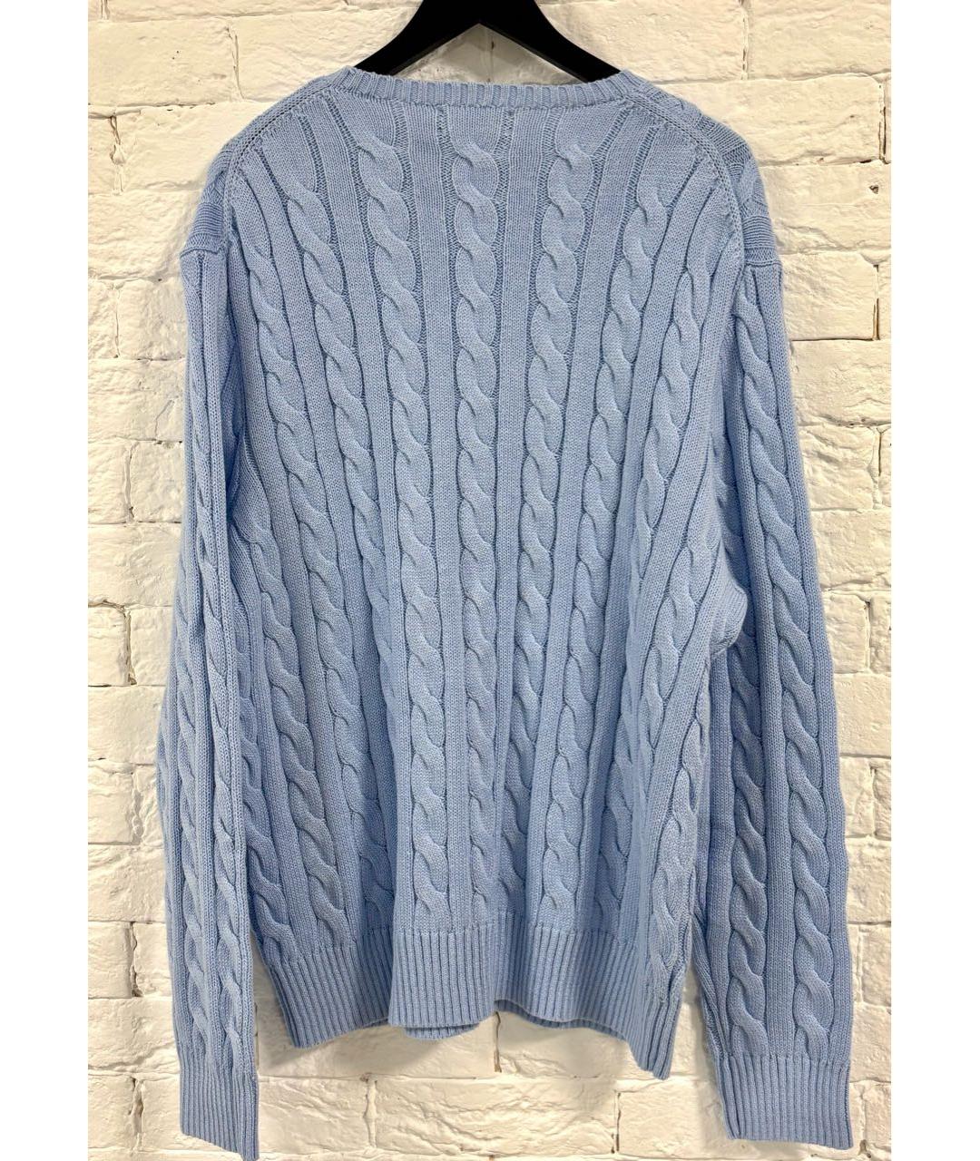 POLO RALPH LAUREN Голубой хлопковый джемпер / свитер, фото 2