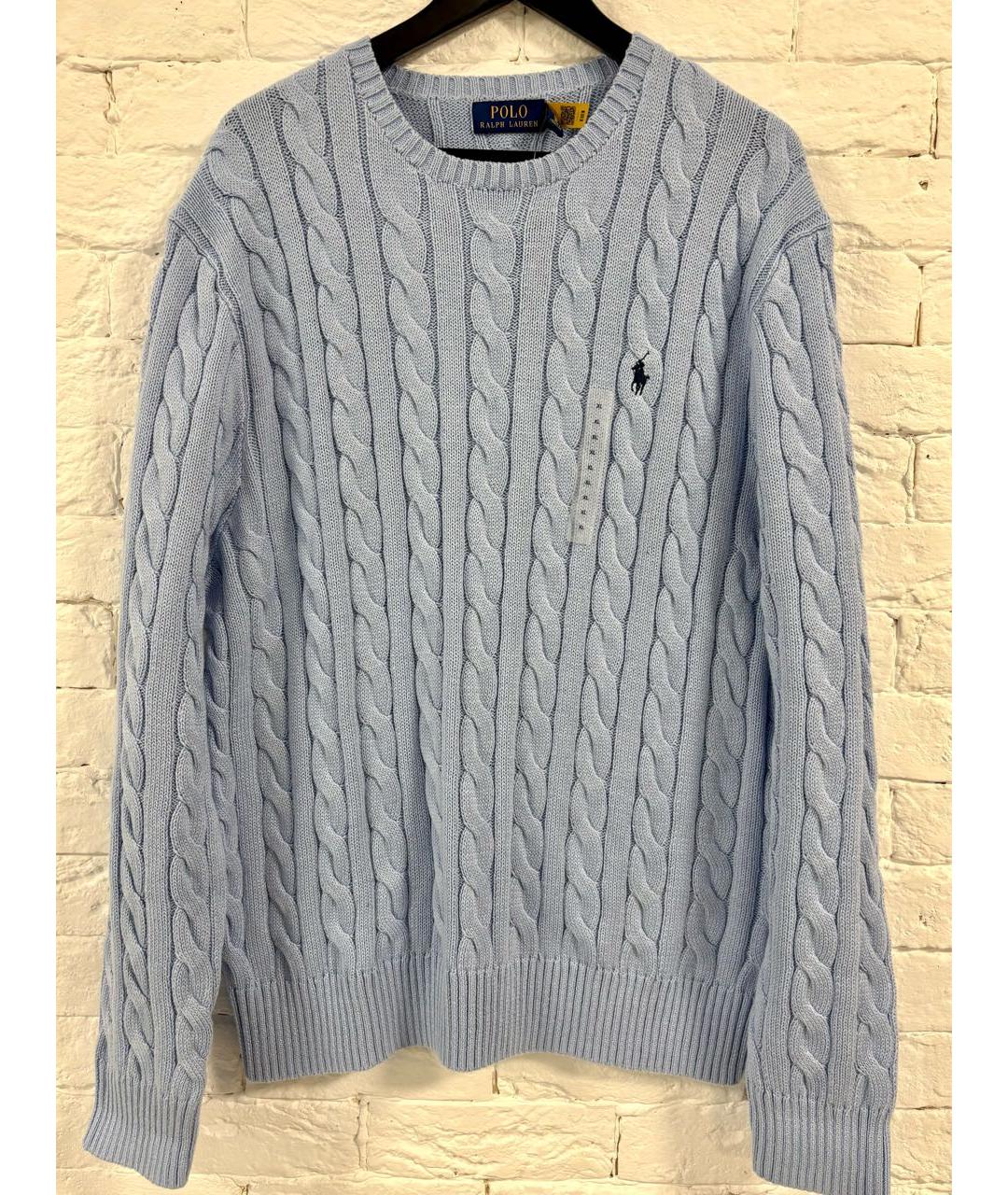 POLO RALPH LAUREN Голубой хлопковый джемпер / свитер, фото 9