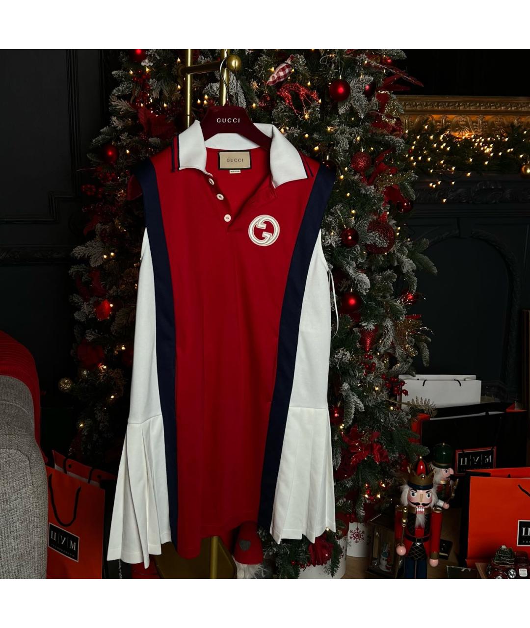 GUCCI Мульти хлопковое платье, фото 2