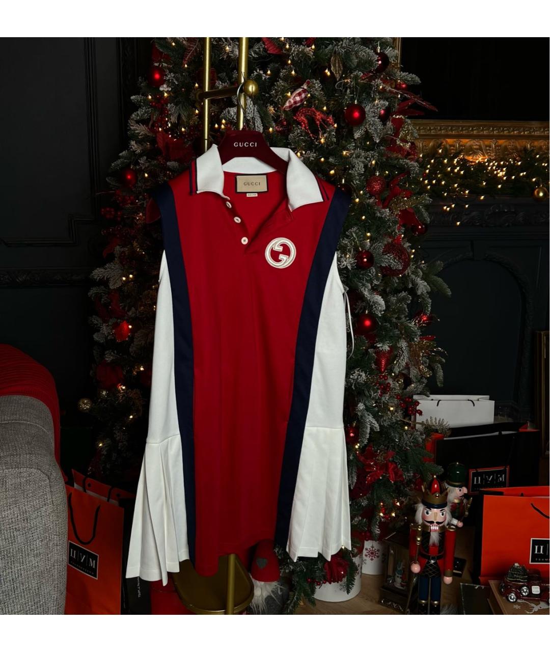 GUCCI Мульти хлопковое платье, фото 6