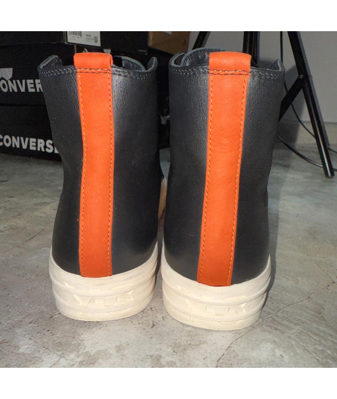 Y-3 Черные кожаные высокие кроссовки / кеды, фото 4