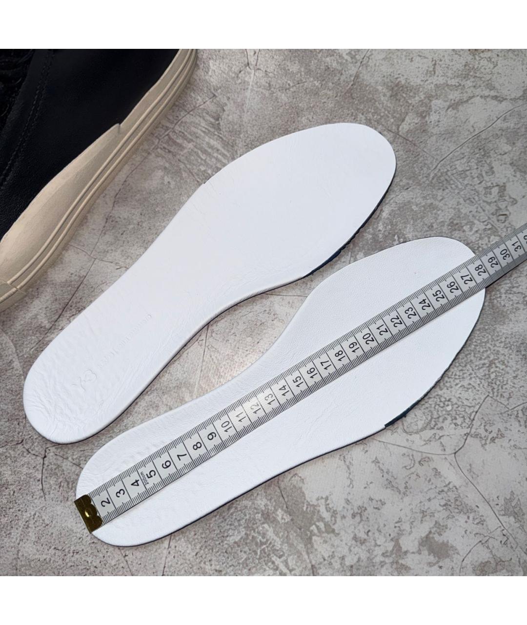 Y-3 Черные кожаные высокие кроссовки / кеды, фото 8