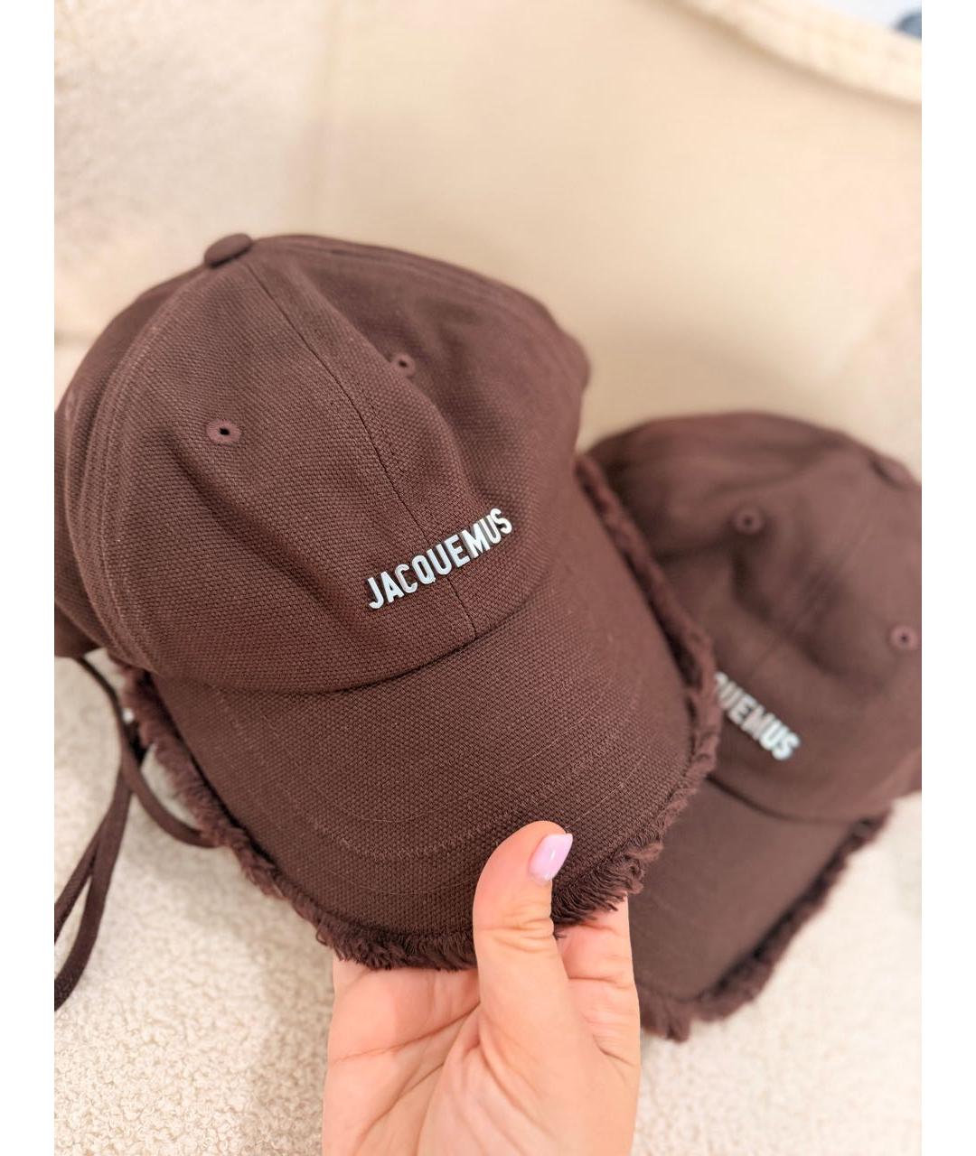 JACQUEMUS Коричневая хлопковая кепка, фото 3