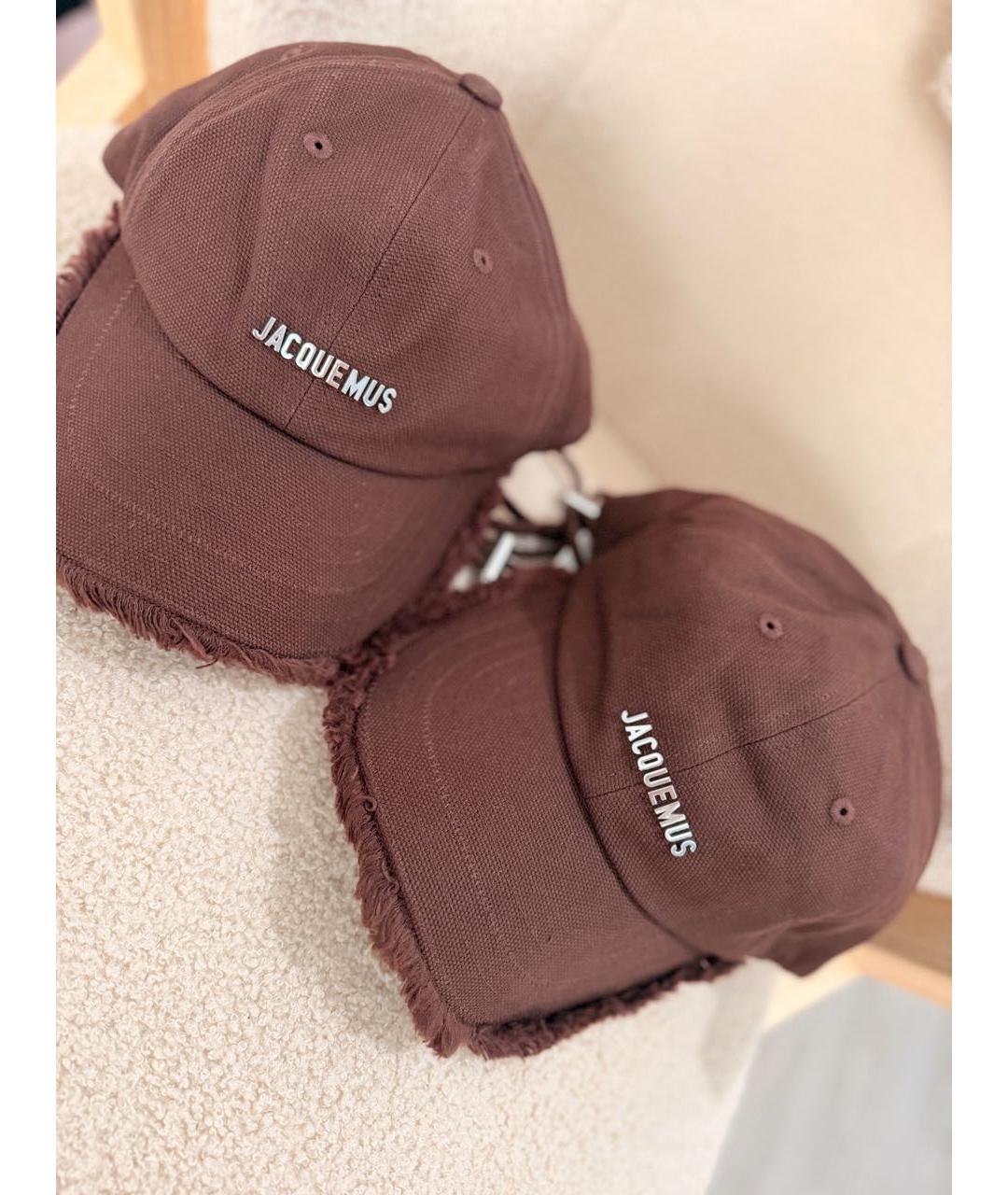 JACQUEMUS Коричневая хлопковая кепка, фото 5