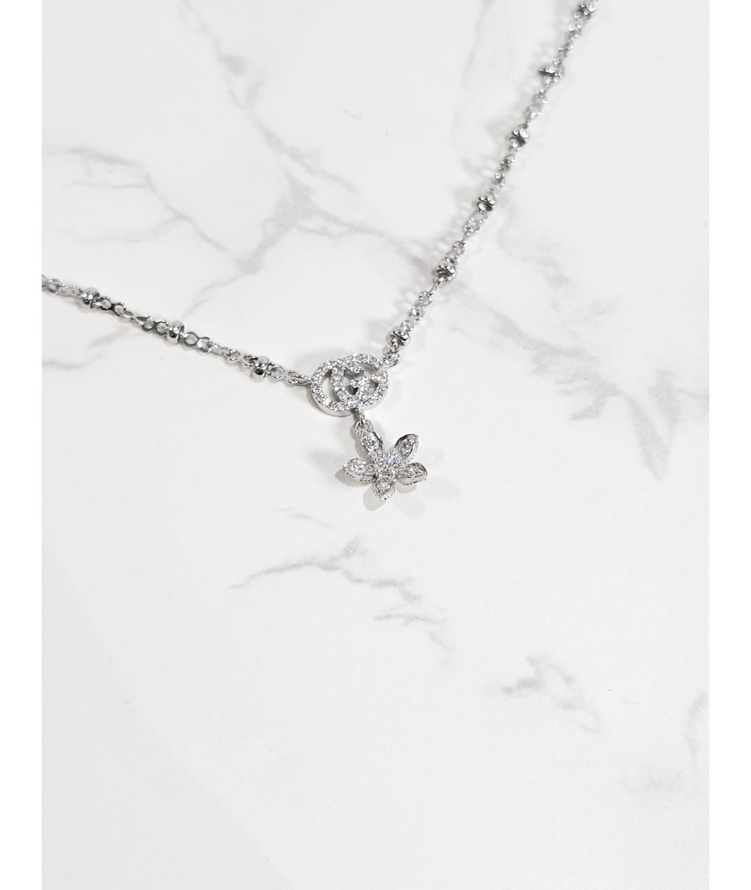 GUCCI Серебряное колье из белого золота, фото 2