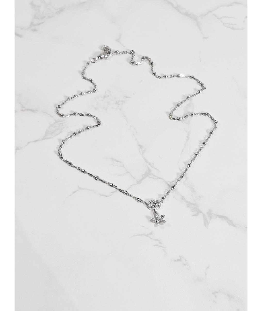 GUCCI Серебряное колье из белого золота, фото 3