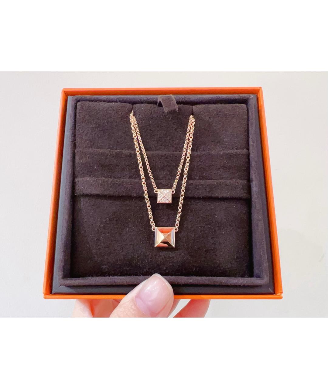HERMES Золотое колье из розового золота, фото 9