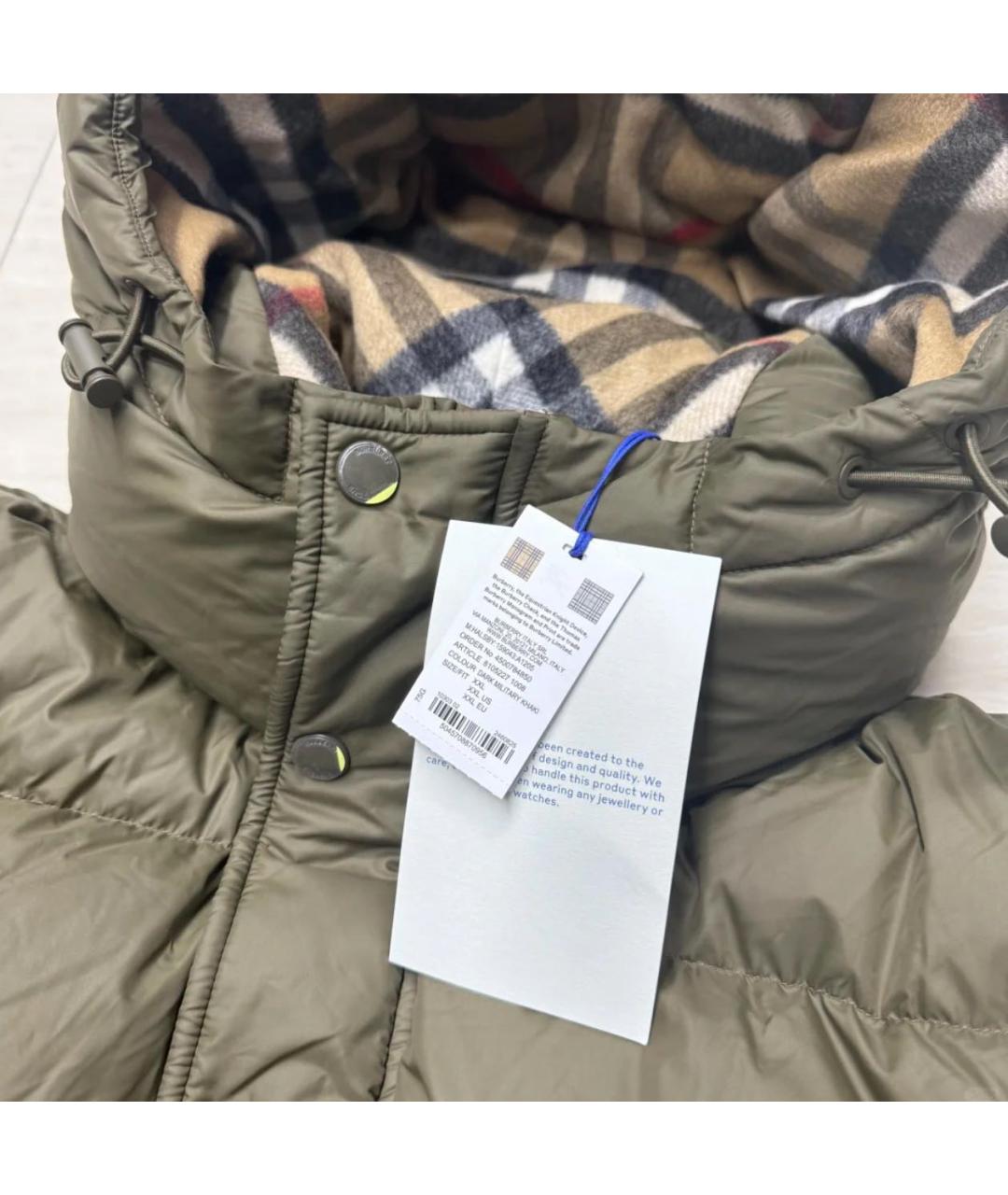 BURBERRY Хаки пуховик, фото 5