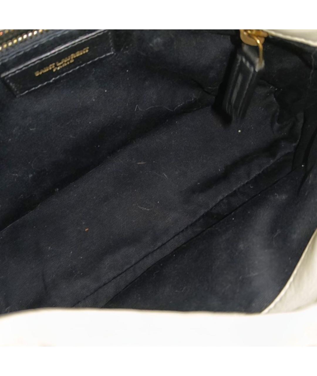 SAINT LAURENT Бежевая тканевая сумка через плечо, фото 4