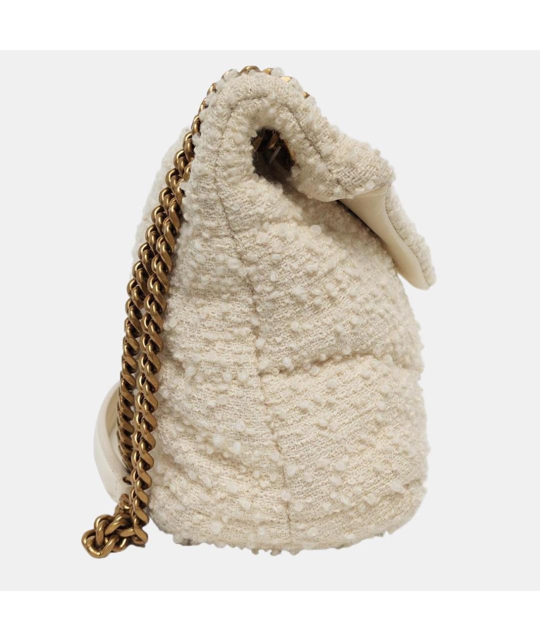 SAINT LAURENT Бежевая тканевая сумка через плечо, фото 3