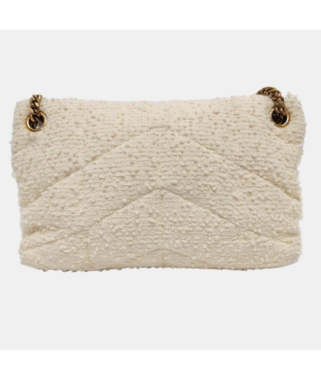 SAINT LAURENT Бежевая тканевая сумка через плечо, фото 2