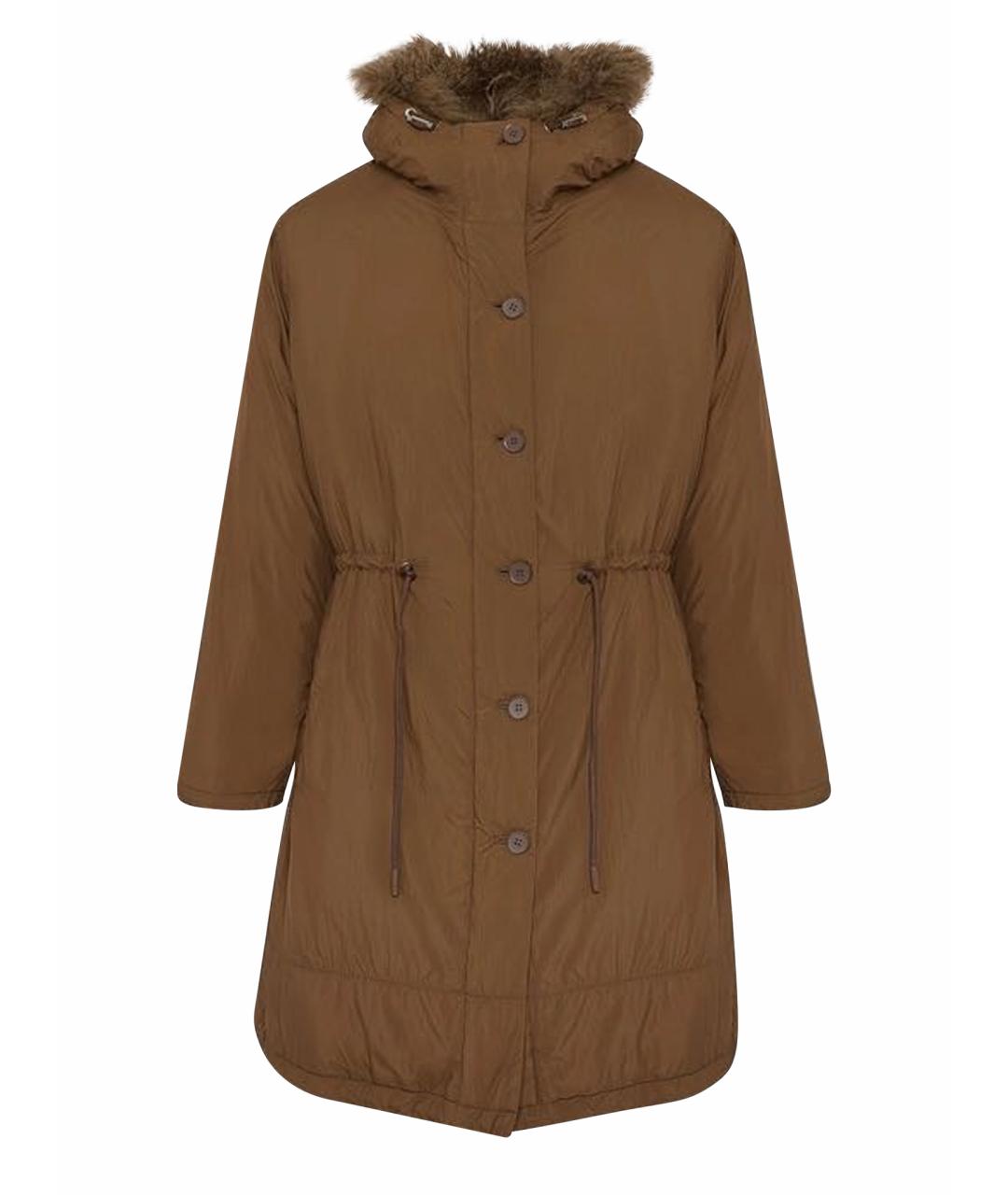 YVES SALOMON Коричневая полиамидовая парка, фото 1