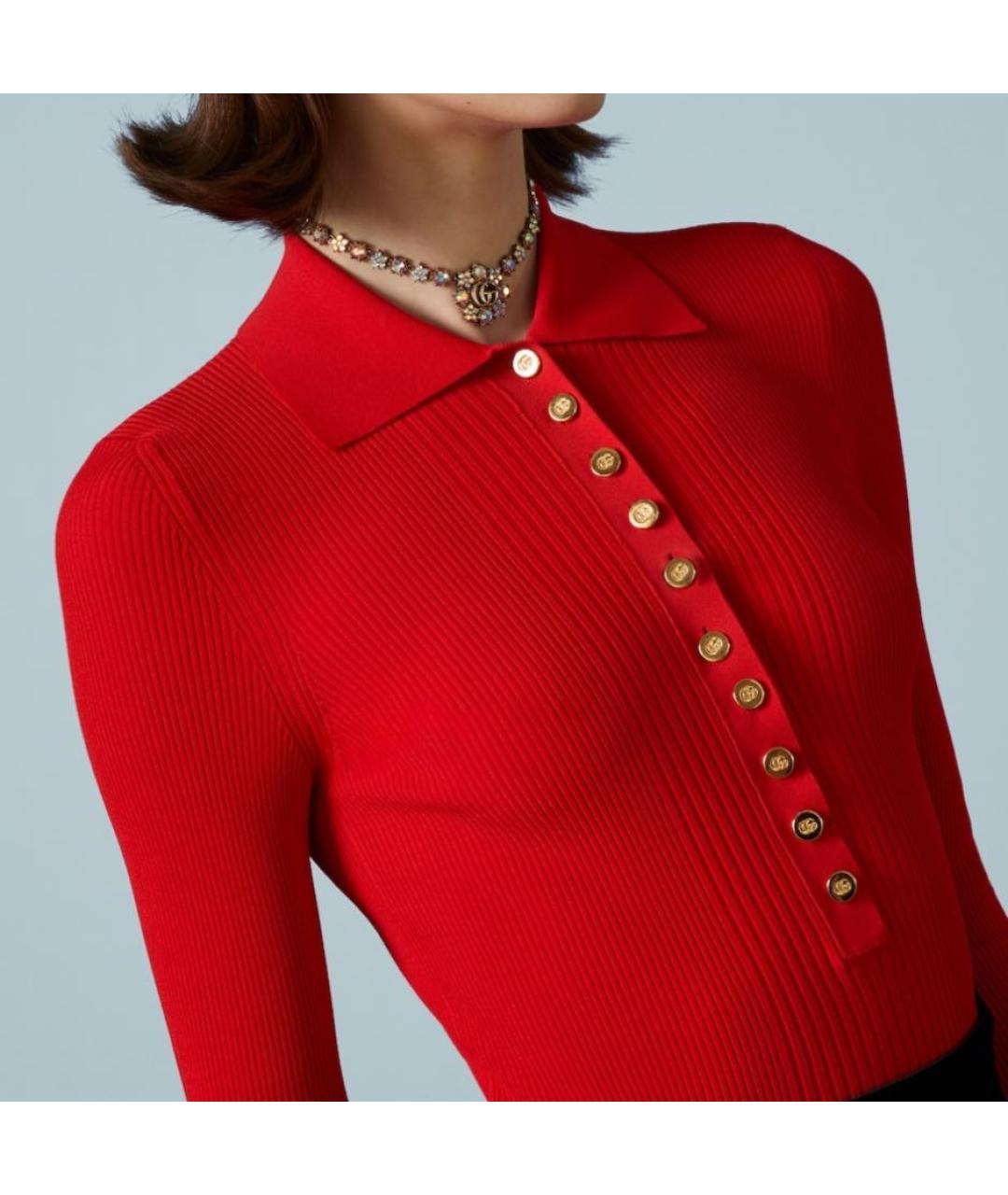 GUCCI Красный вискозный джемпер / свитер, фото 2
