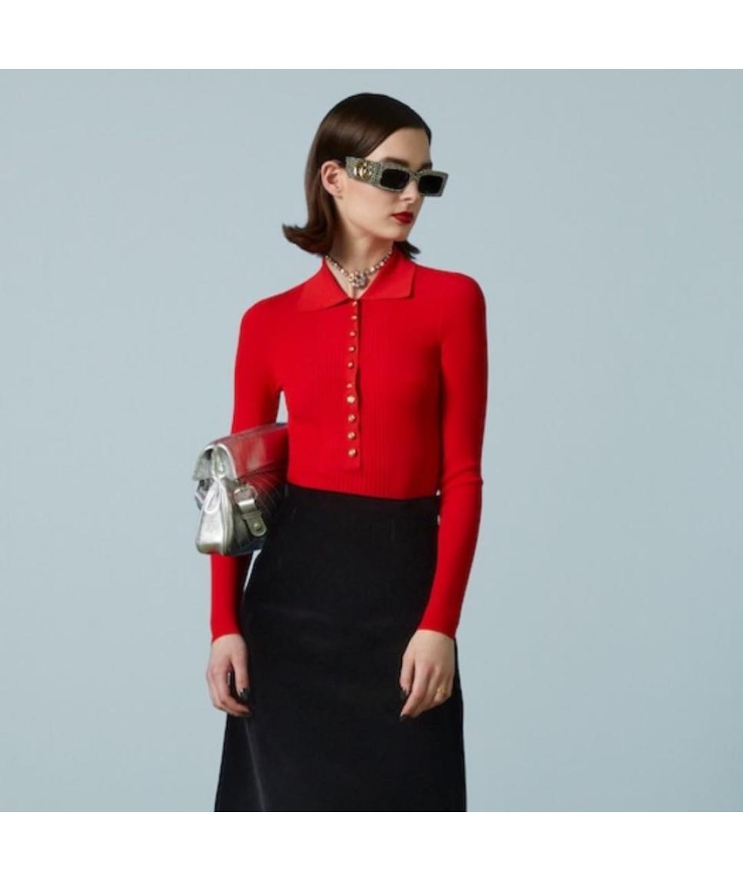 GUCCI Красный вискозный джемпер / свитер, фото 8