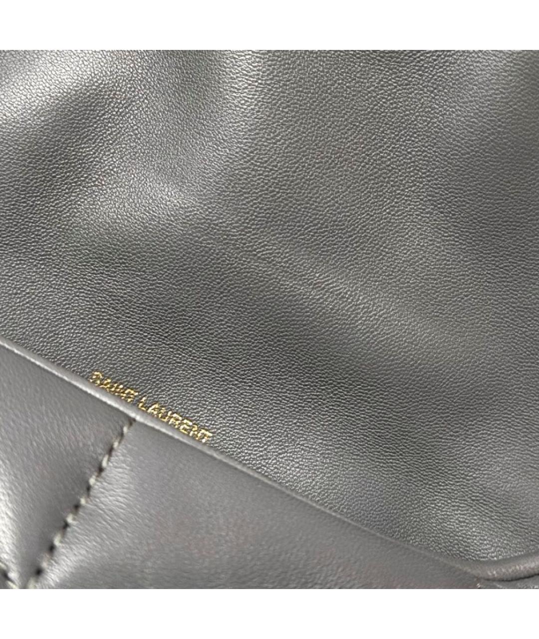 SAINT LAURENT Черная кожаная сумка через плечо, фото 5