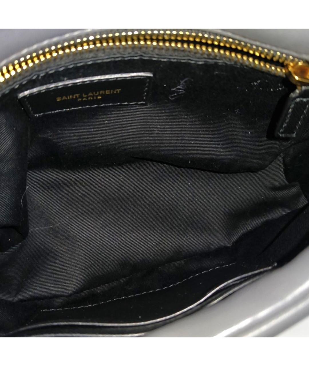 SAINT LAURENT Черная кожаная сумка через плечо, фото 2