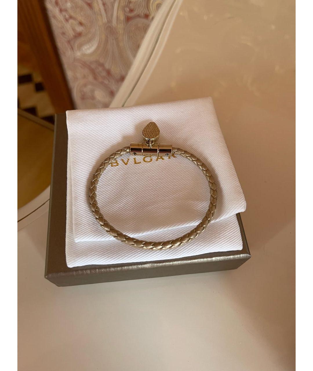 BVLGARI Золотой кожаный браслет, фото 3
