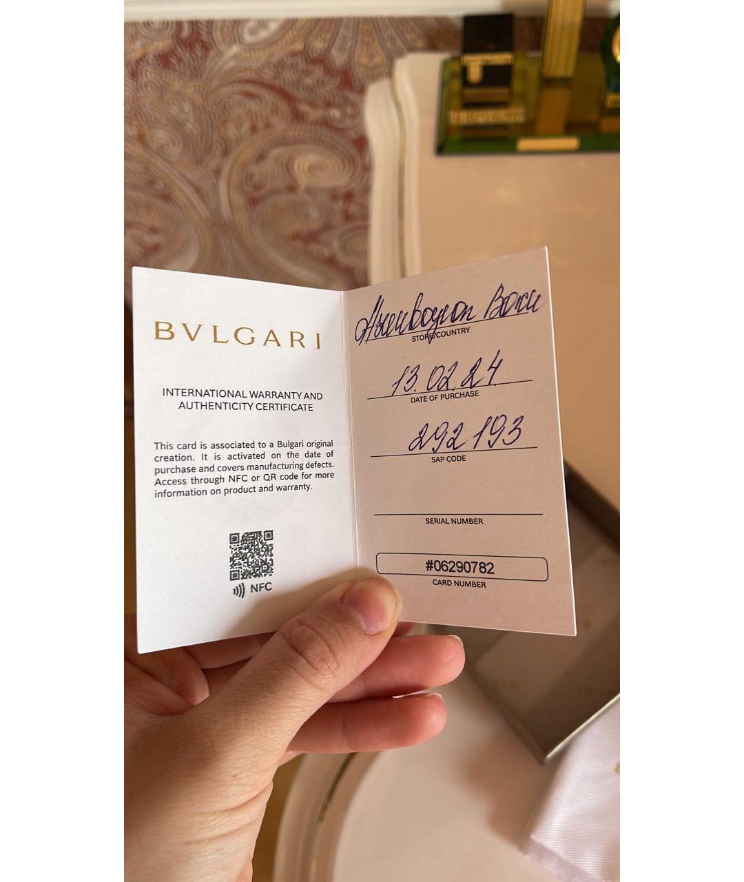 BVLGARI Золотой кожаный браслет, фото 4