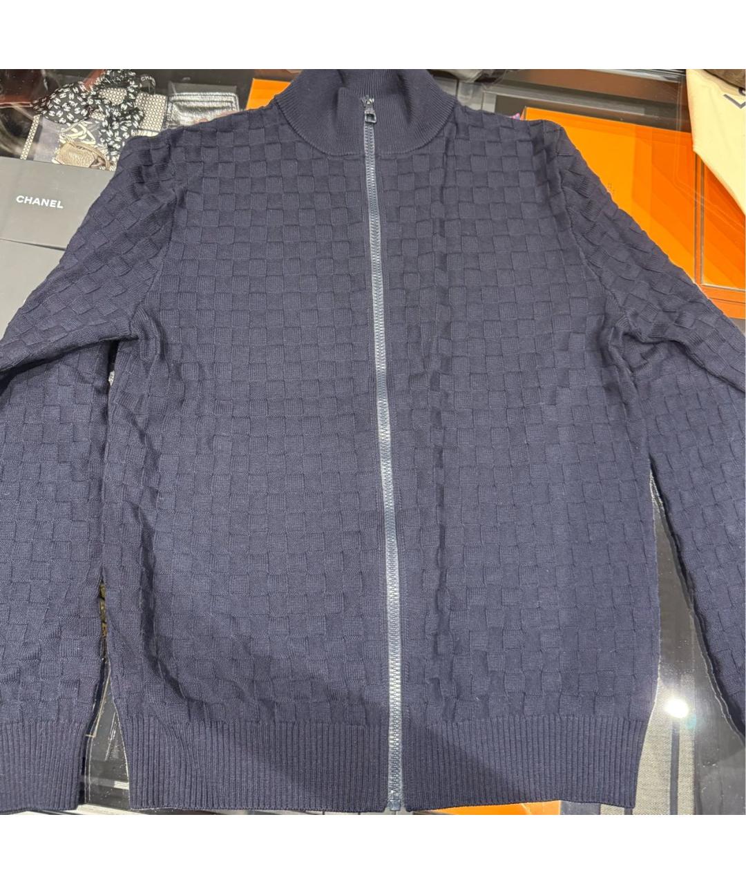 LOUIS VUITTON Темно-синий хлопковый кардиган, фото 5