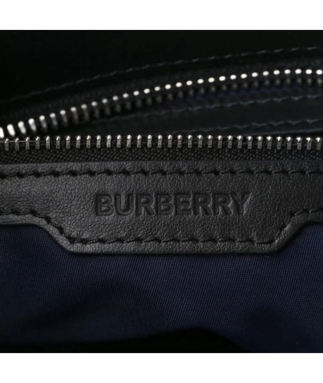 BURBERRY Темно-синяя тканевая сумка тоут, фото 5