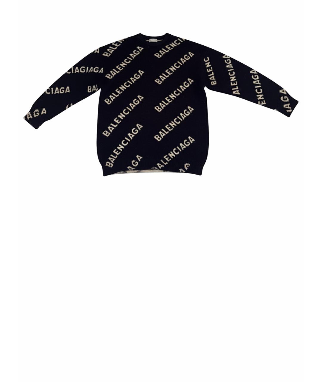 BALENCIAGA Черный шерстяной джемпер / свитер, фото 1