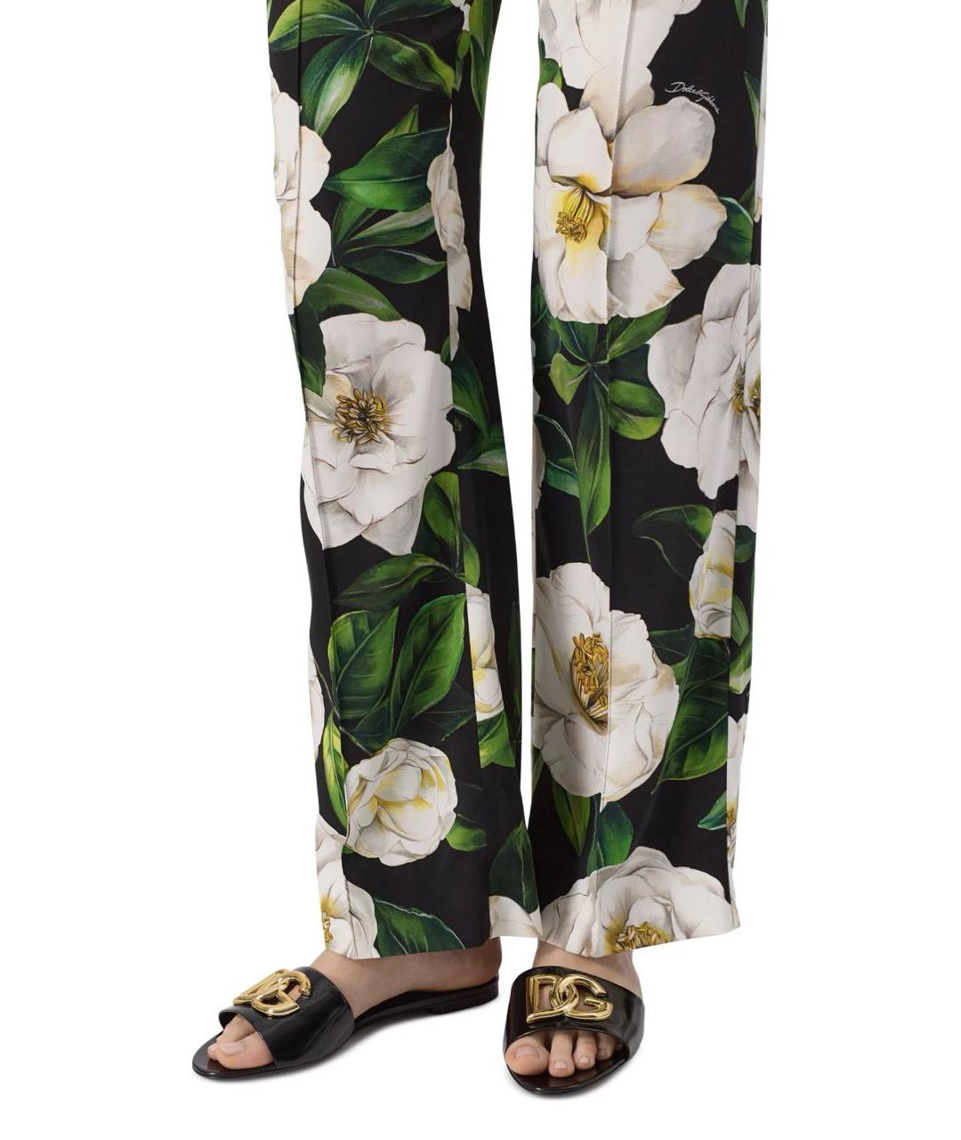 DOLCE&GABBANA Черные кожаные шлепанцы, фото 5