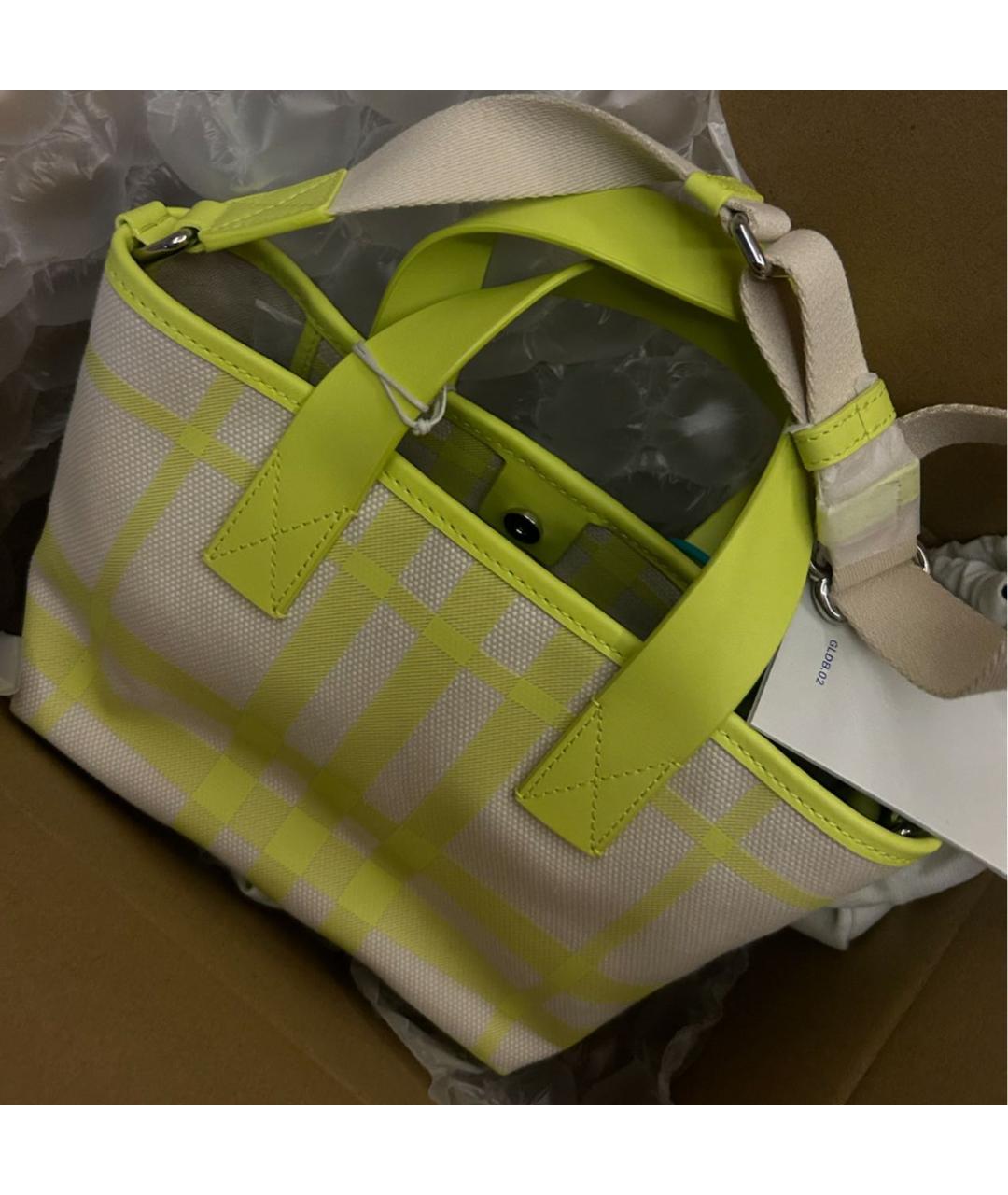 BURBERRY Желтая сумка тоут, фото 7