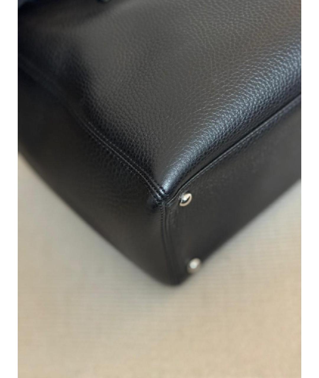 CHANEL Черная кожаная сумка тоут, фото 5