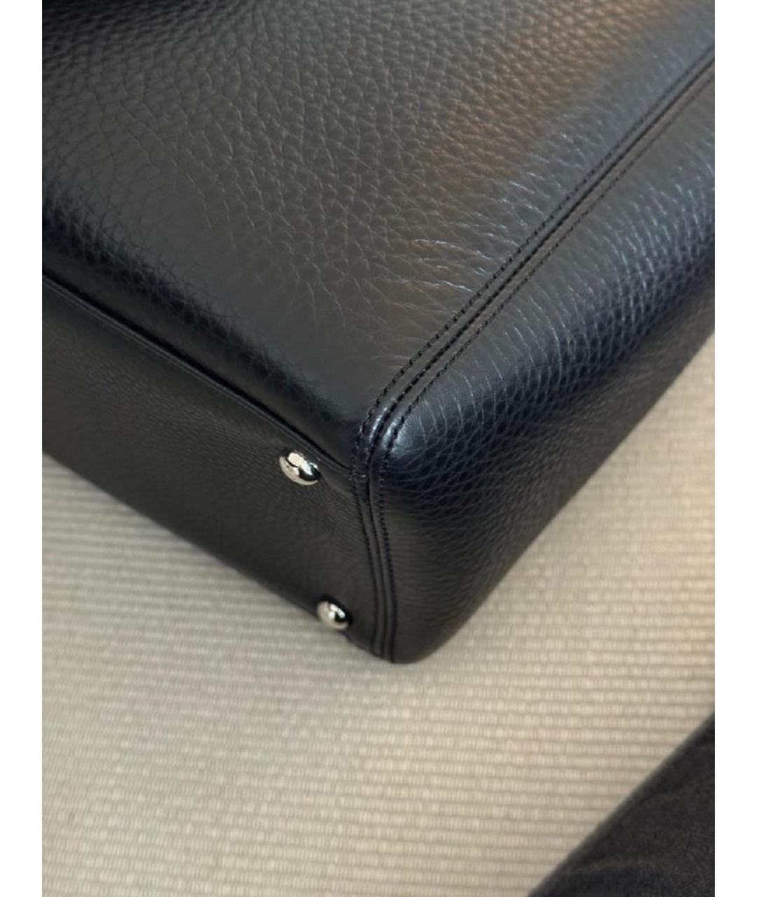 CHANEL Черная кожаная сумка тоут, фото 9