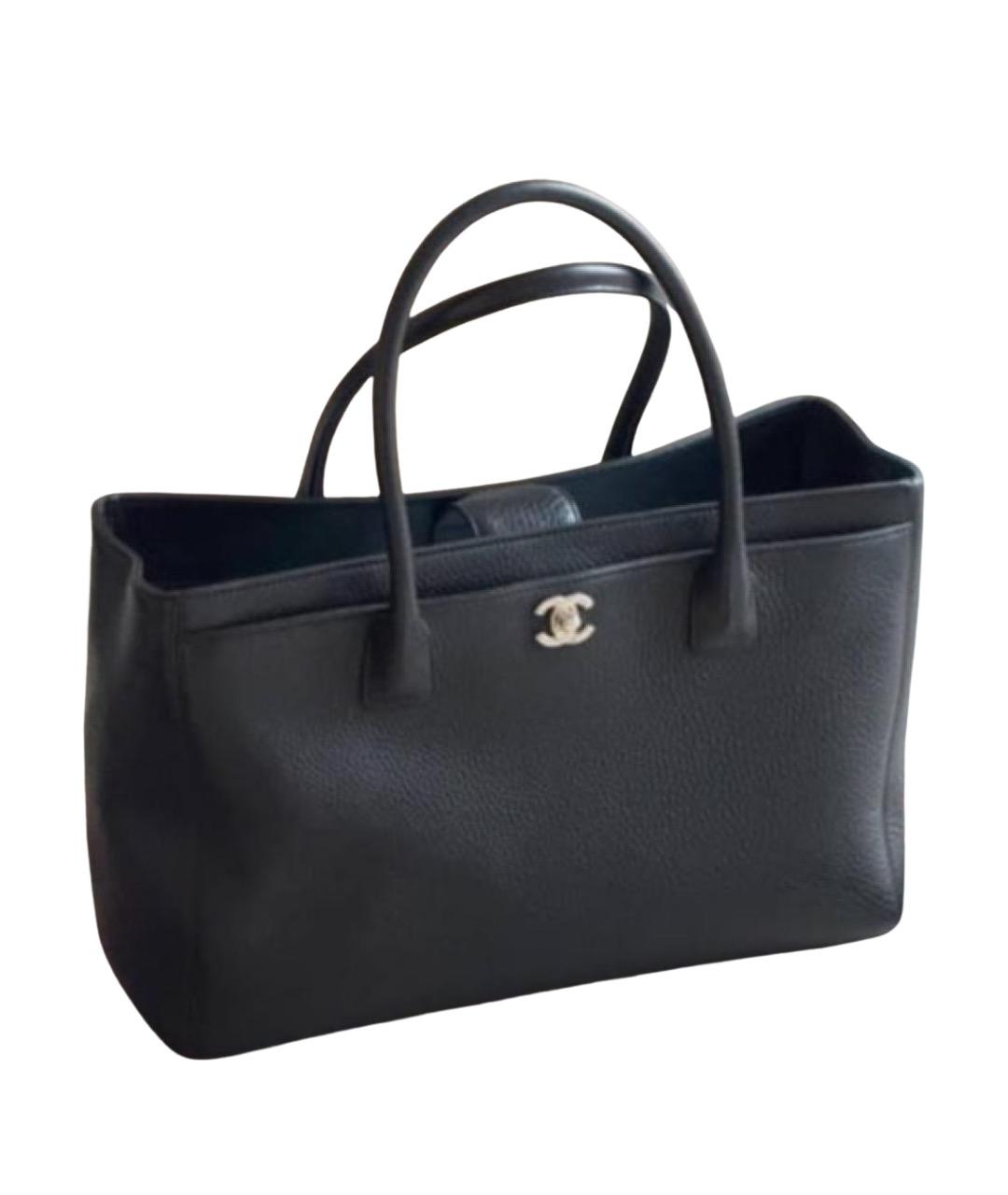 CHANEL Черная кожаная сумка тоут, фото 1