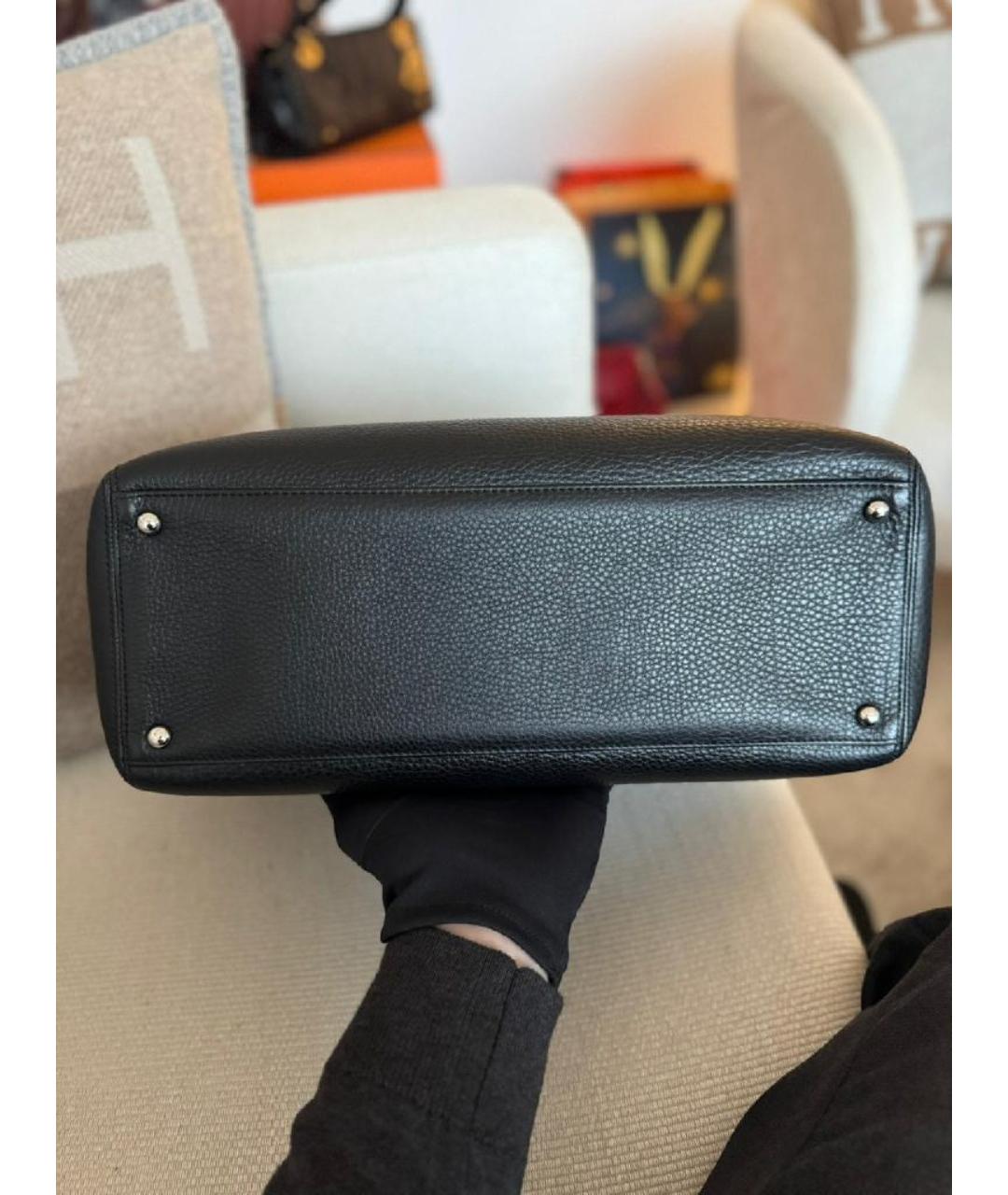 CHANEL Черная кожаная сумка тоут, фото 7