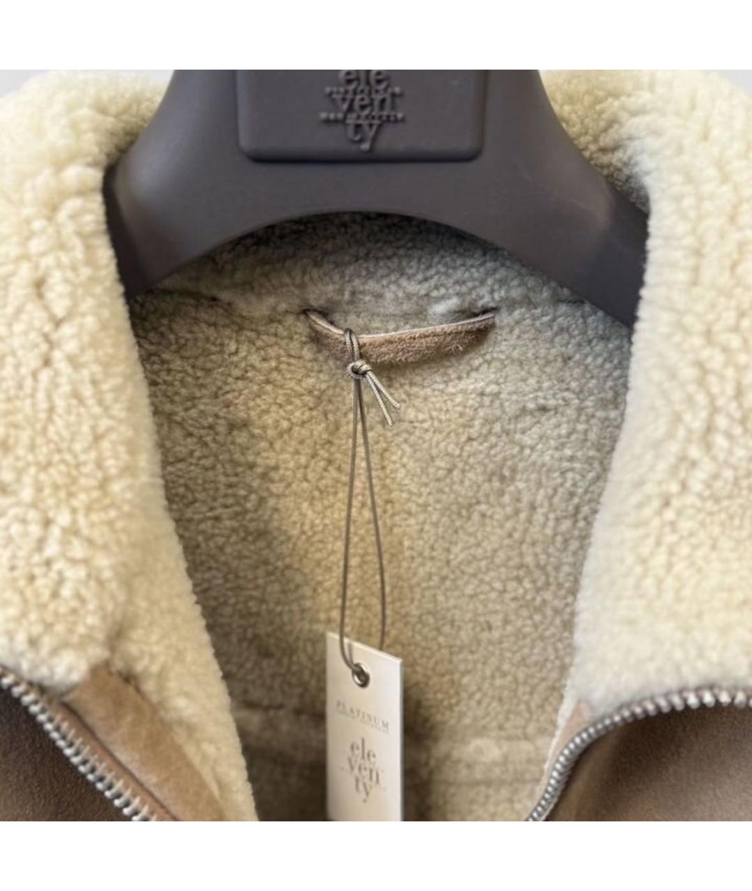 ELEVENTY Коричневая кожаная дубленка/шуба, фото 3