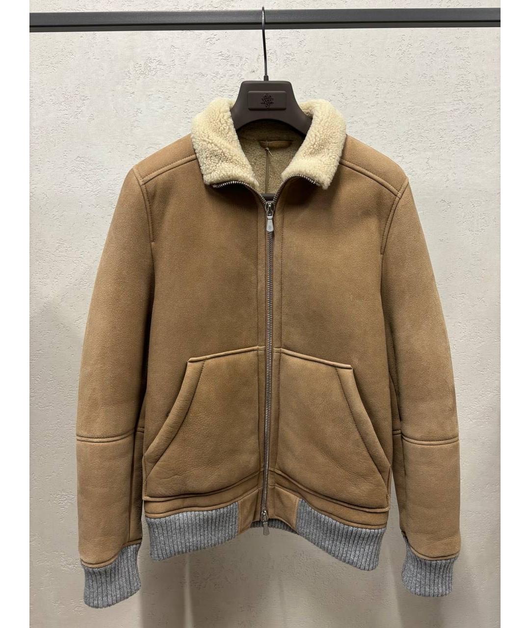 ELEVENTY Коричневая кожаная дубленка/шуба, фото 5