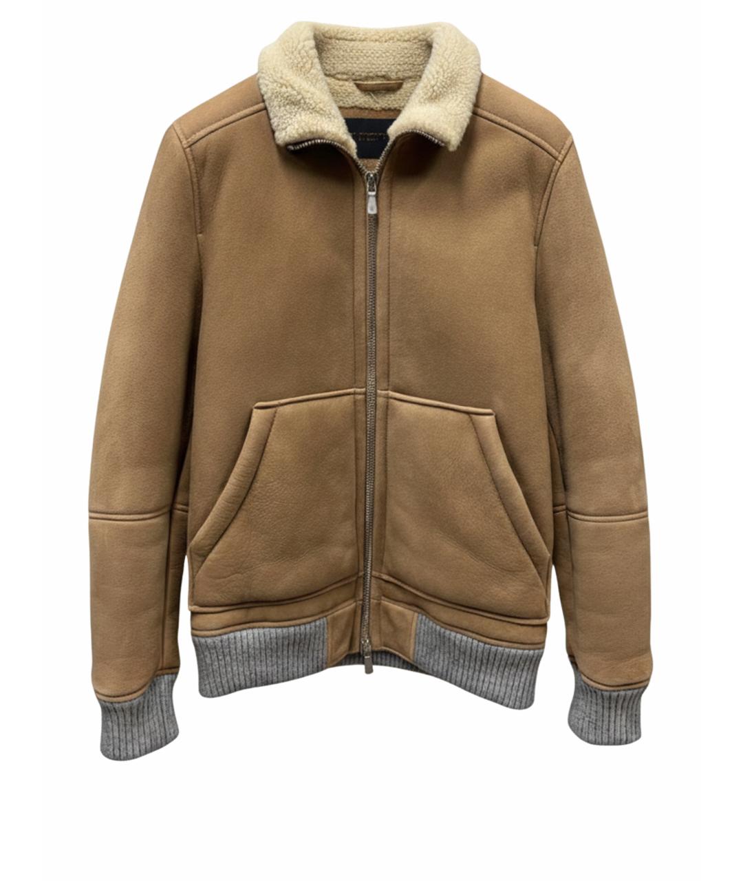 ELEVENTY Коричневая кожаная дубленка/шуба, фото 1