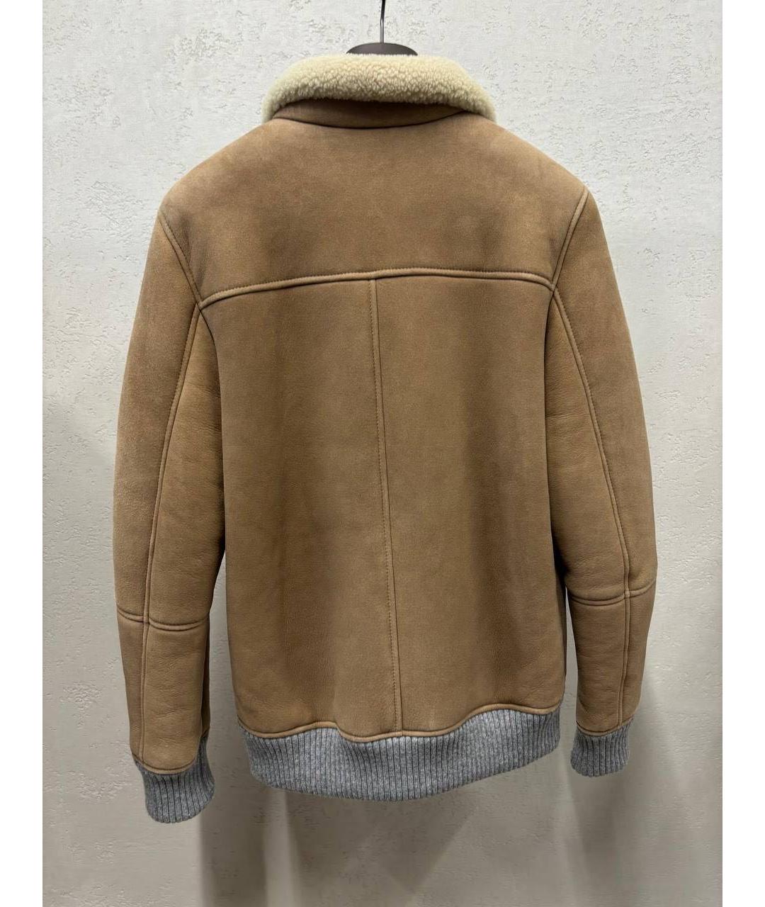 ELEVENTY Коричневая кожаная дубленка/шуба, фото 2