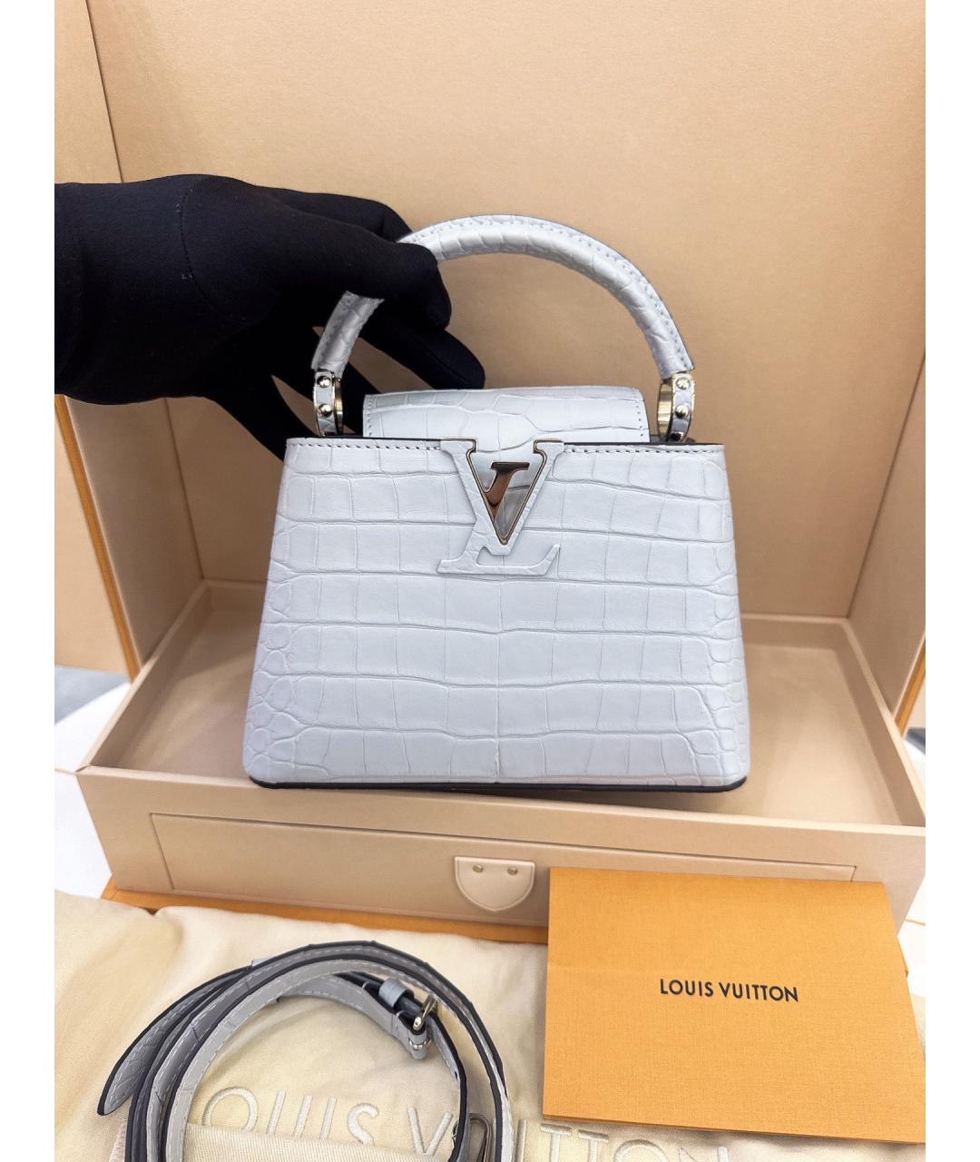 LOUIS VUITTON Серая сумка с короткими ручками из экзотической кожи, фото 2